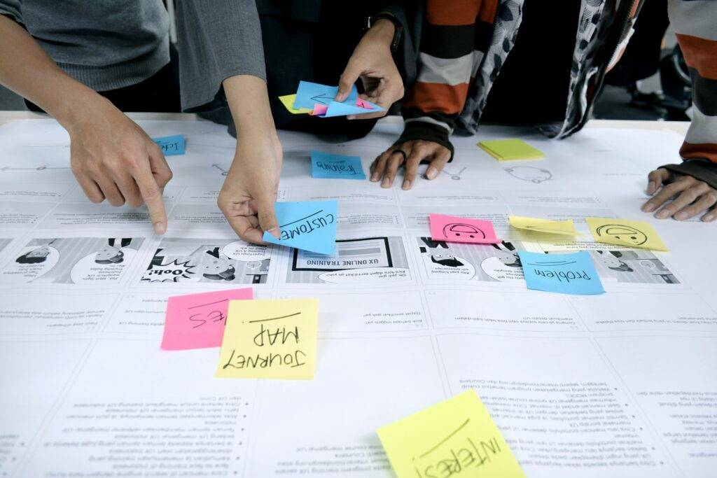 a customer journey mapping workshop taking place