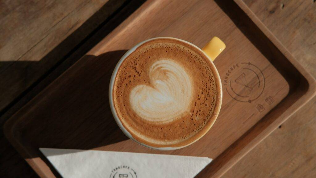 Heart shape in a Costa coffee mug 