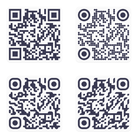 Square QR codes with custom shapes