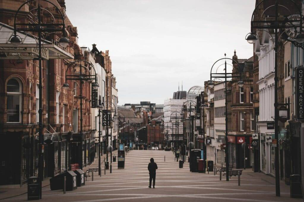 empty high street in the UK