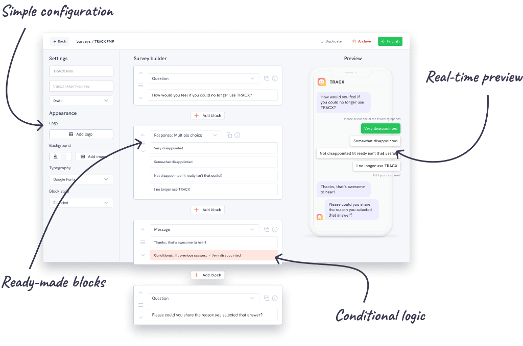 Product / Market Fit surveys