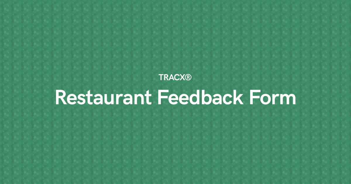 Restaurant Feedback Form