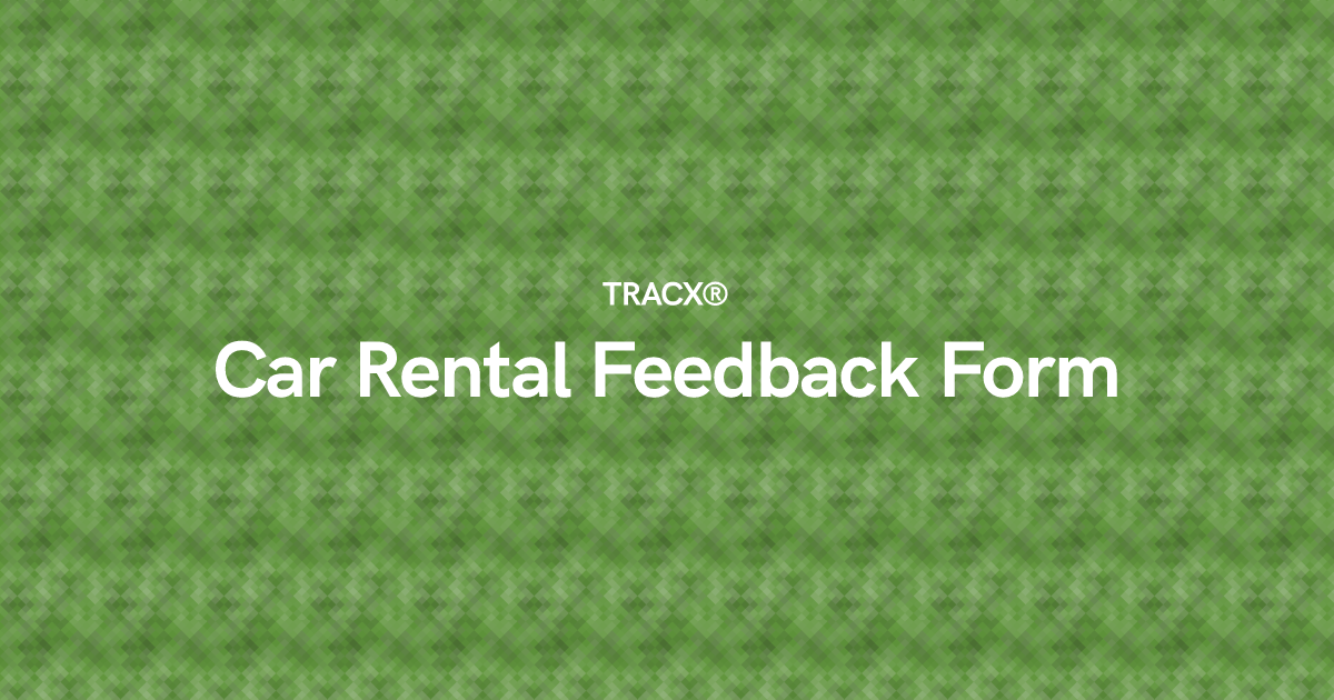 Car Rental Feedback Form