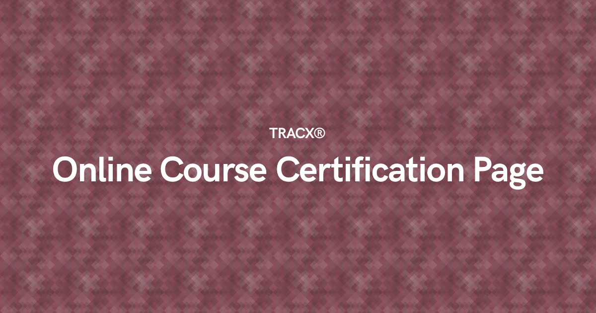 Online Course Certification Page