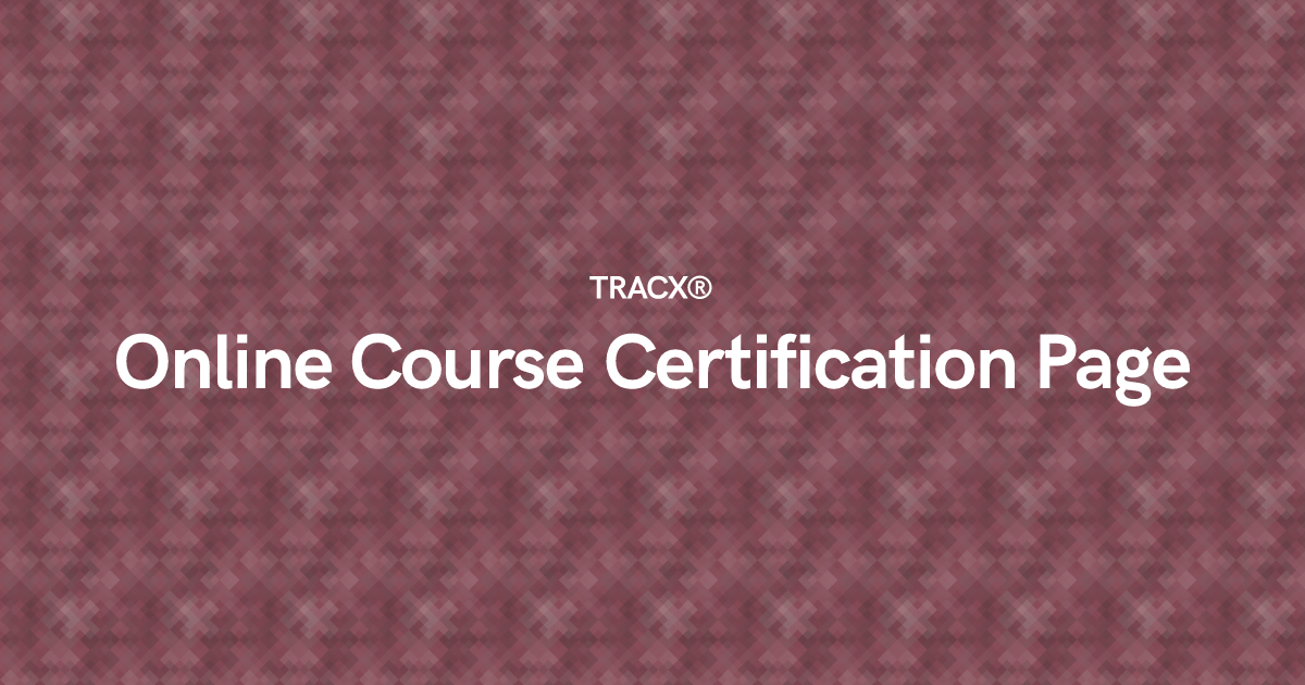 Online Course Certification Page