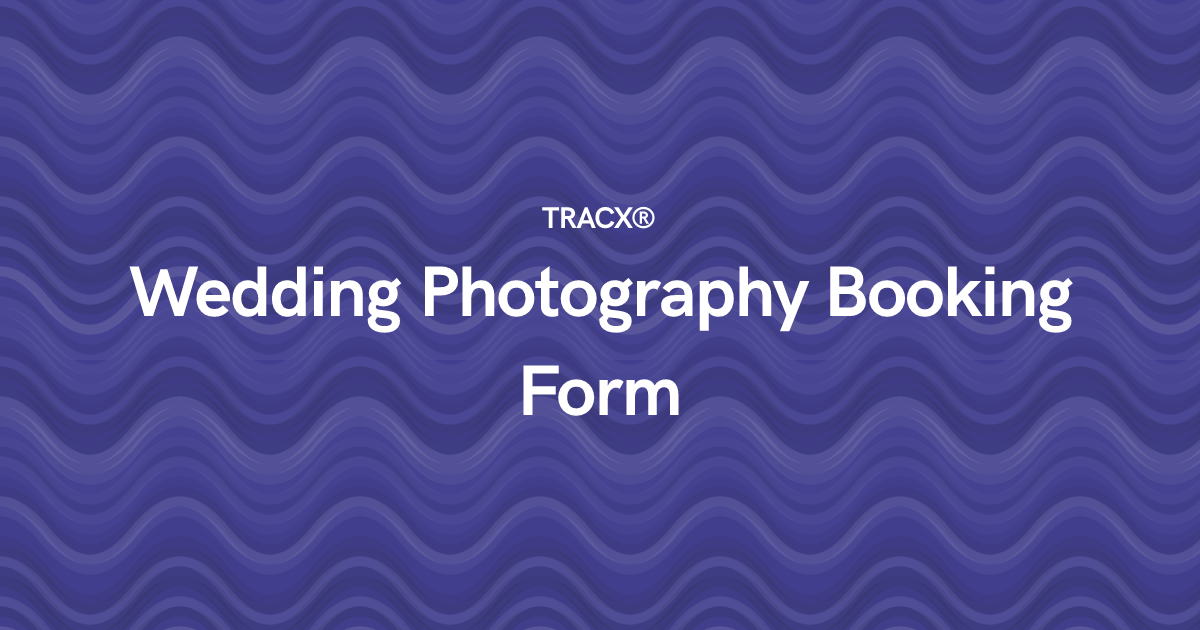 Wedding Photography Booking Form