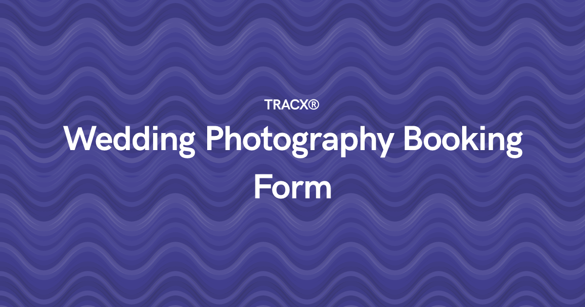 Wedding Photography Booking Form