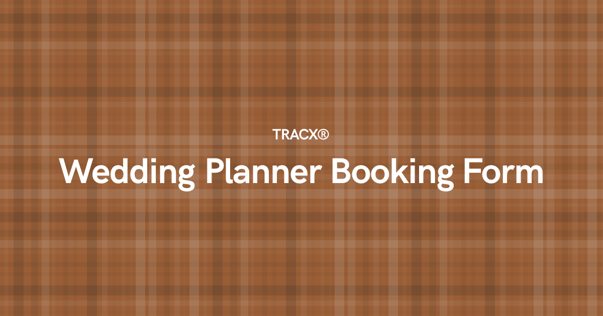 Wedding Planner Booking Form