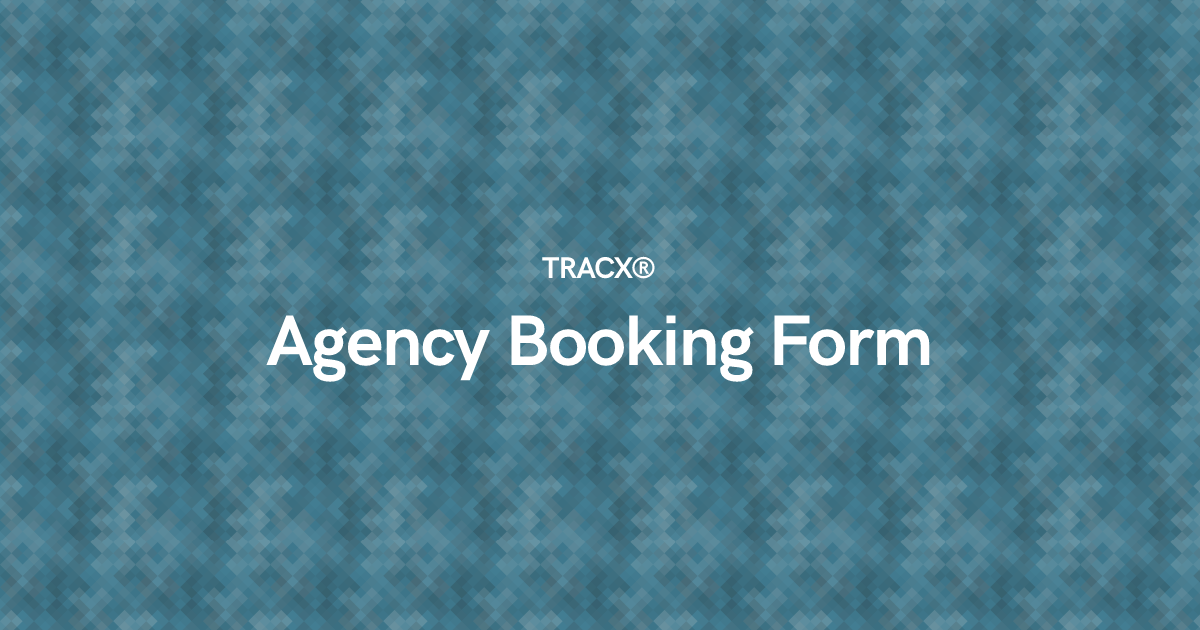 Agency Booking Form