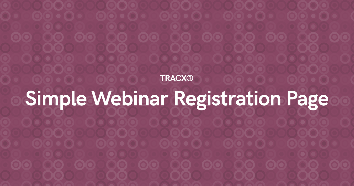 Simple Webinar Registration Page