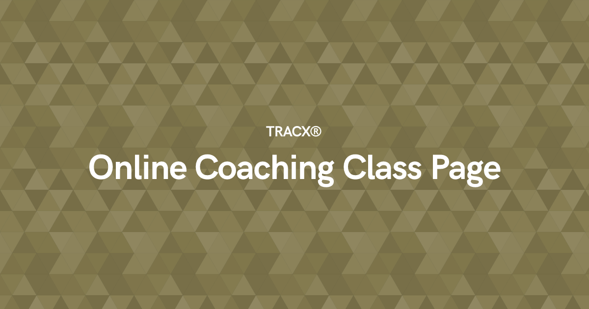 Online Coaching Class Page