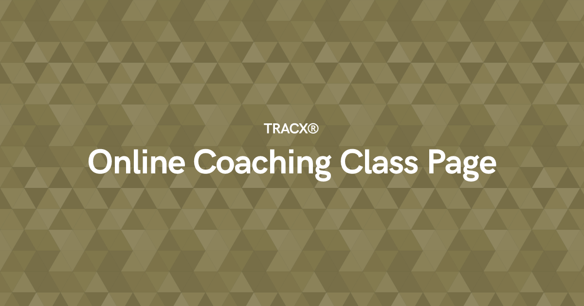 Online Coaching Class Page