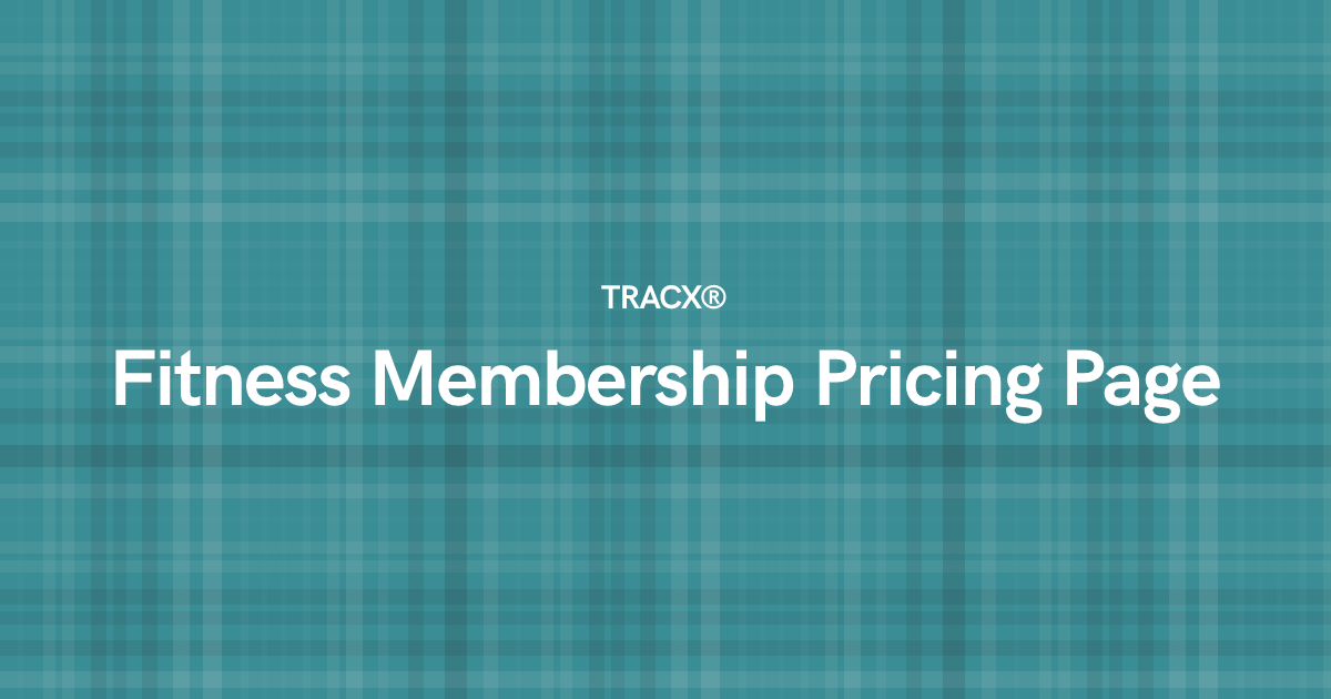 Fitness Membership Pricing Page