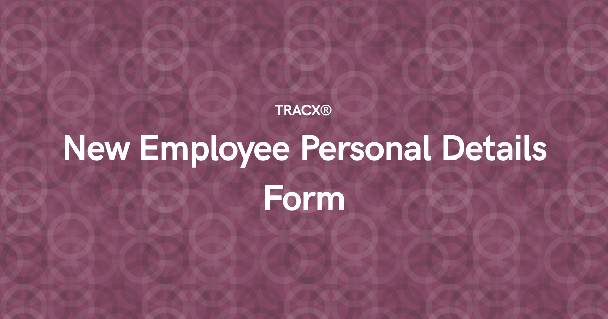 New Employee Personal Details Form