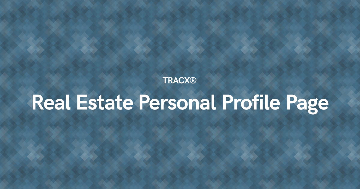 Real Estate Personal Profile Page