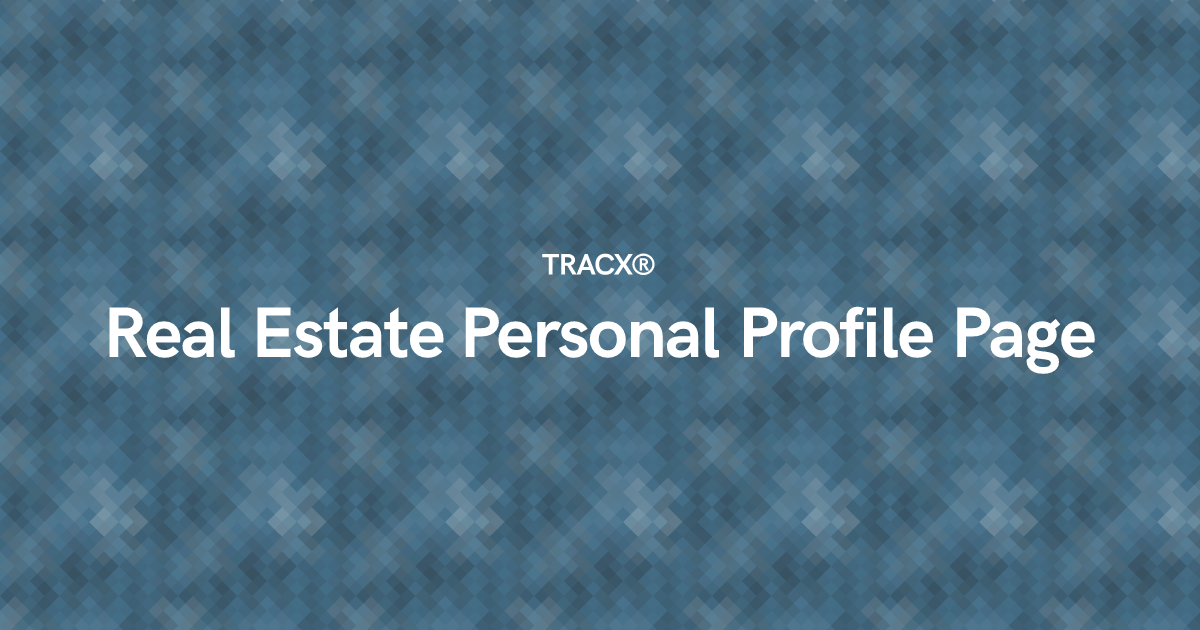 Real Estate Personal Profile Page