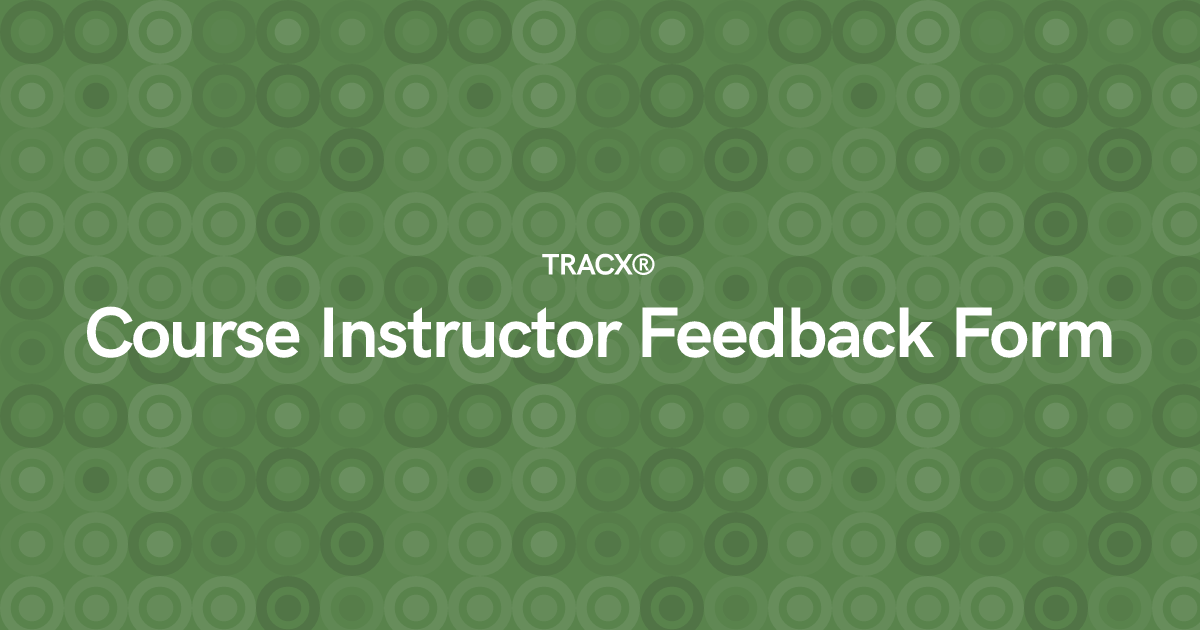 Course Instructor Feedback Form