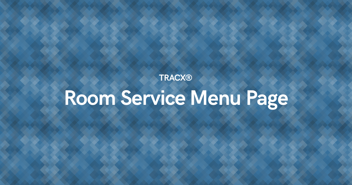 Room Service Menu Page